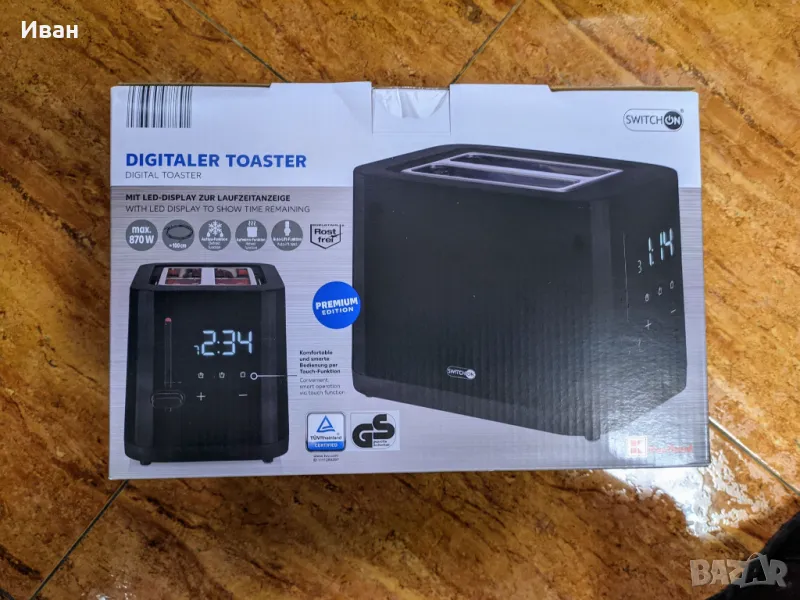 Тостер с тъчскрийн бутони и дигитален дисплей, снимка 1