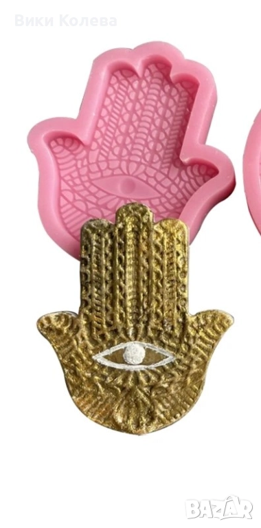 силиконов молд (форма) във формата на ръката Хамса, снимка 1