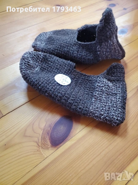 Ръчно плетени мъжки терлици от вълна' размер 43, снимка 1