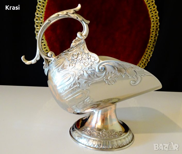 Японска посребрена поставка за бутилка, снимка 1