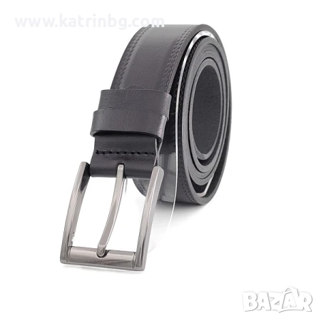 Мъжки колан за дънки черен, естествена кожа Код на продукта:C-0020, снимка 1