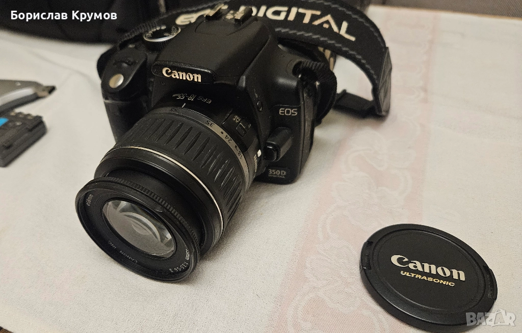 Фотоапарат Canon EOS 350D с чанта, батерия, карта, четец, снимка 1