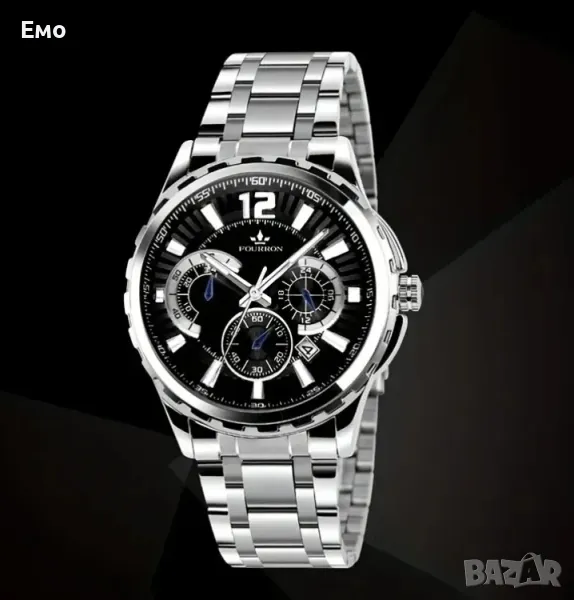 Мъжки ежедневен часовник от неръждаема стомана с кварцов механизъм, снимка 1