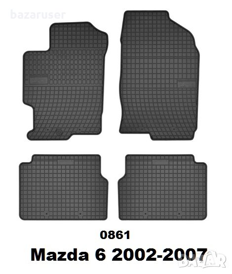 Гумени Стелки к-т за Mazda 6 2002-2007 ( 0861) с Цитрусов аромат, снимка 1