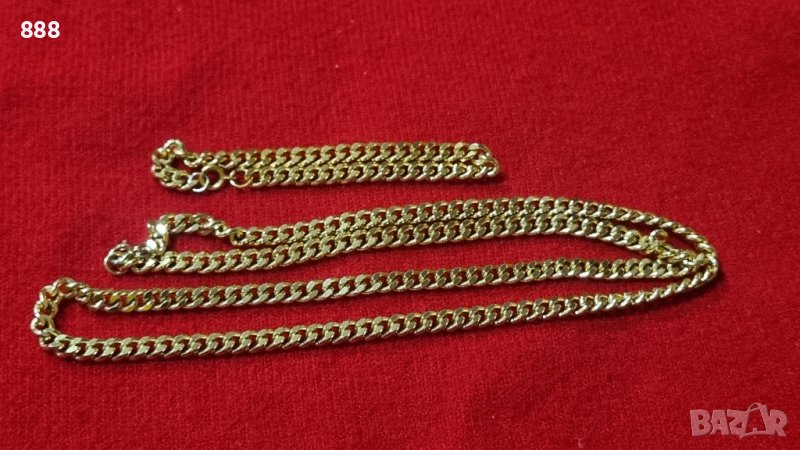 Златен комплекс синджир и гривна от медицинска стомана , снимка 1