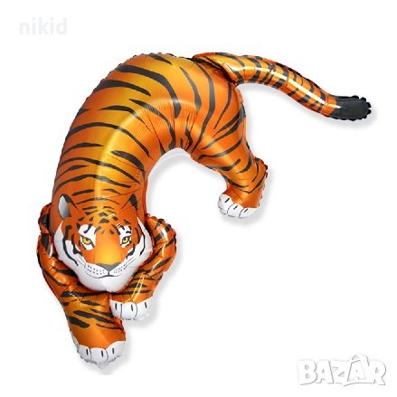 3D Тигър цял ръст джунгла сафари фолио фолиев балон хелий или въздух парти рожден, снимка 1