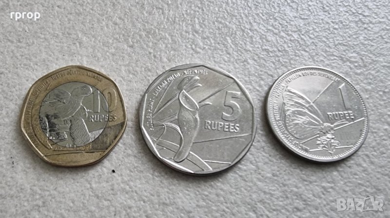 Монети. Сейшели . Сейшелски острови . 1 , 5 и 10 рупии. 2016 , 2018 година. Новата серия .3 бройки. , снимка 1