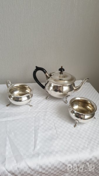 Английски посребърен сервиз за чай от 3 части, снимка 1