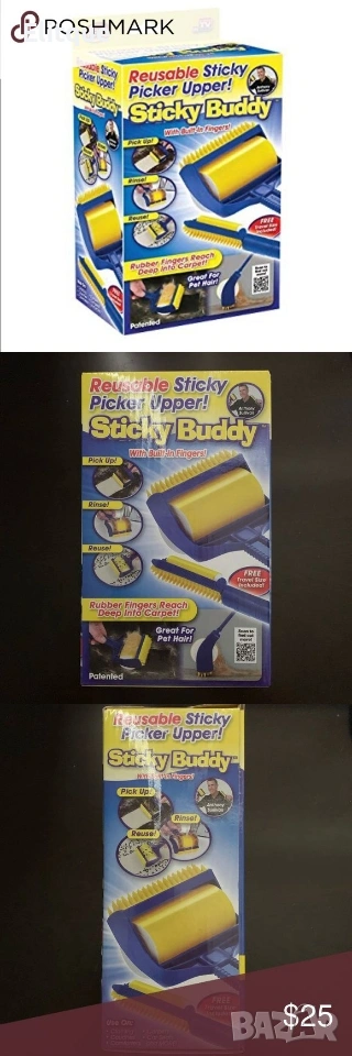 🐶🐱 Уред за събиране и почистване на косми от домашни любимци – STICKY BUDDY 🐾, снимка 1