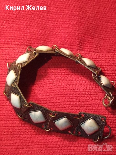 ВЪЗРОЖДЕНСКА БРОНЗОВА ПОСРЕБРЕНА ГРИВНА с КАМЪНИ 11895, снимка 1