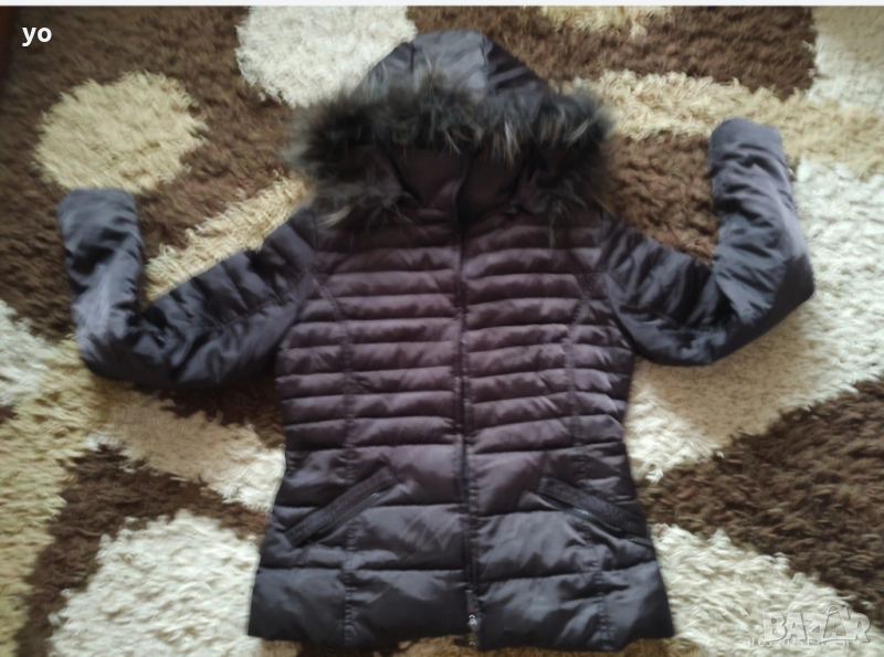 Зимно яке с естествен пух на качулката , снимка 1