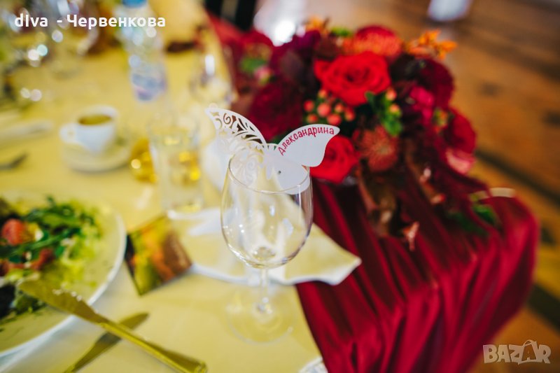 Тейбъл картичка - пеперуда, за чаши /вариант 1/, снимка 1