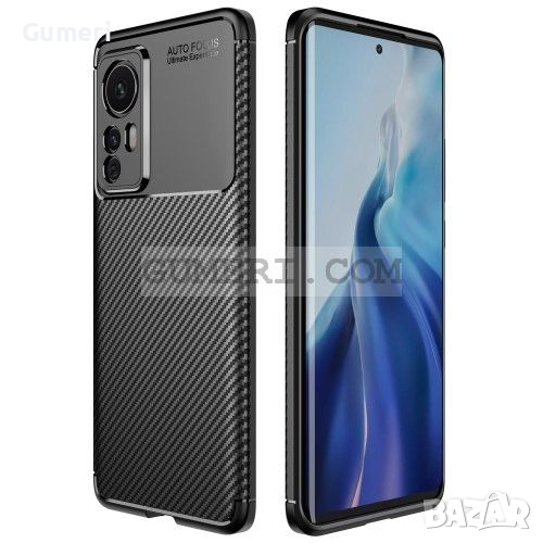 Xiaomi 12 / 12X Удароустойчив Гръб Със Защита За Задната камера - Карбон, снимка 1