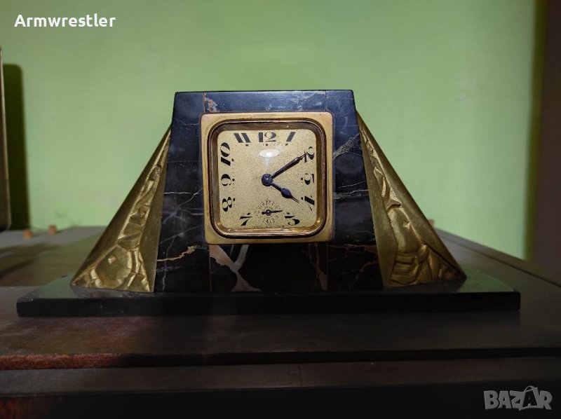 Стар Френски Механичен Мраморен Часовник Bayard, снимка 1