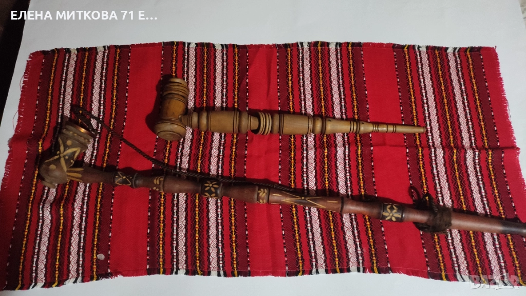 2 стари дървени лули ръчна изработка, снимка 1