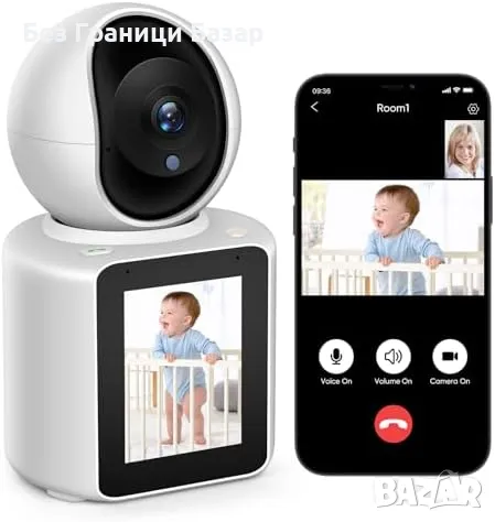 Нова 2K Домашна Камера за Домашни Любимци с Видеозапис, Панорама, Нощно Виждане, снимка 1