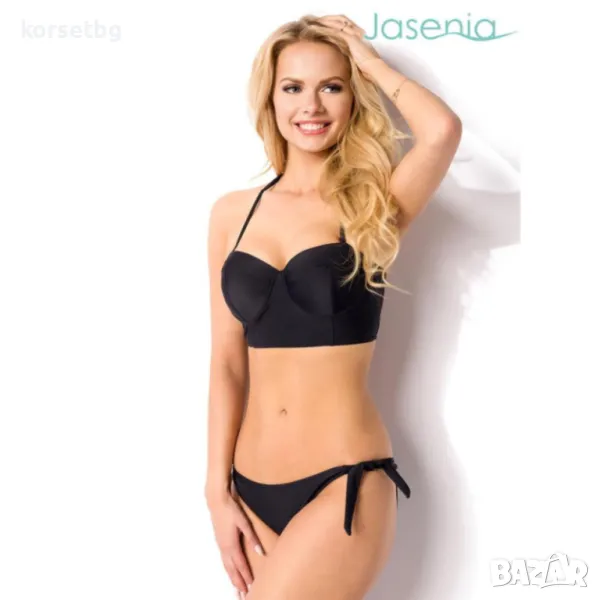 Черен Дамски Бански С Горнище Бюстие - 3204, снимка 1