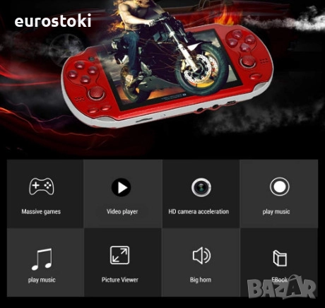 Преносима игрова конзола Gmuret, 4.3-инчов HD екран, ретро конзола за игри, 8 GB, вградени 3000 клас, снимка 5 - Други игри и конзоли - 51672750