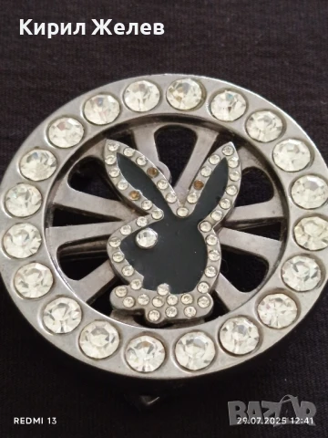 Катарама за колан PLEIBOY BUNNY SPINNER с кристали винтидж 41310, снимка 3 - Колани - 51178026