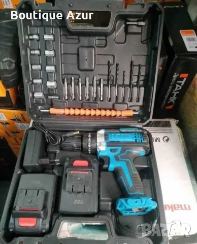 Машина за пробиване и завинтване в куфар,23 части,2 батерии