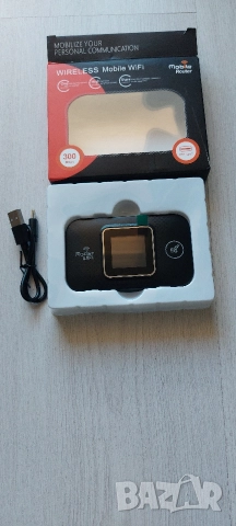 Безжичен мобилен WiFi рутер M9S-E LCD (Черен), снимка 3 - Рутери - 52940755