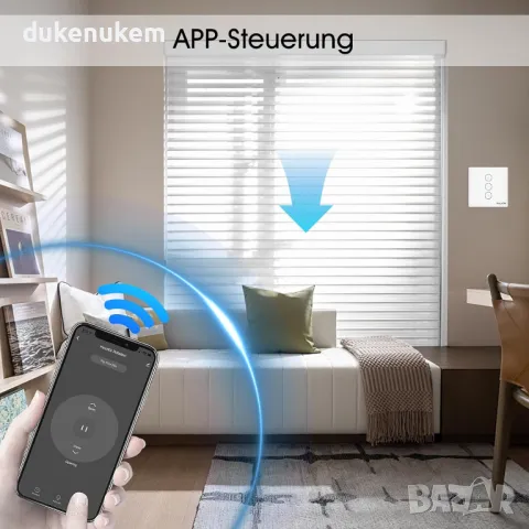 НОВ! WiFi таймер за щори, Alexa/Smart Life, без нулев проводник, снимка 7 - Друга електроника - 50431664