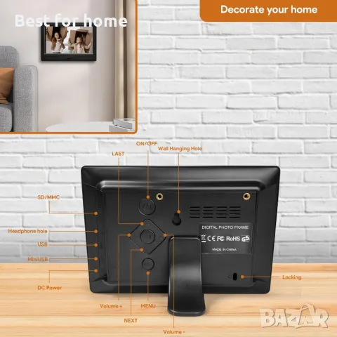  Цифрова фоторамка  със 7-инчов дисплей  PiPivision, снимка 5 - Чанти, стативи, аксесоари - 49740876