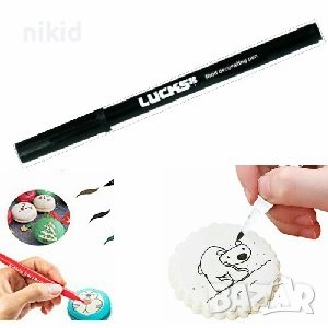 Маркер Флумастер писалка със сладкарска боя хранителен за надпис върху фондан украса бисквитки торта, снимка 4 - Други - 29570567