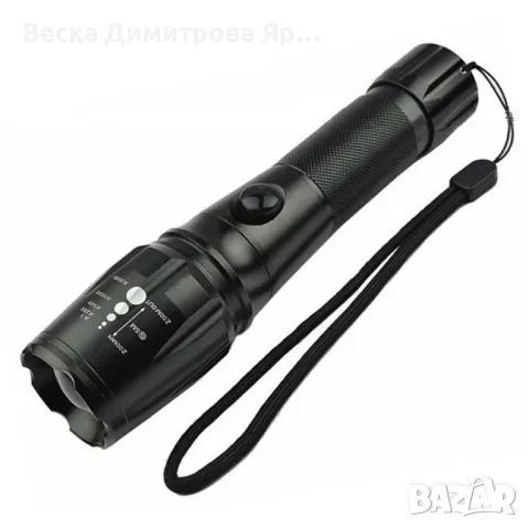 Фенер CREE T6 с телескопичен фокус, LED лампа, корпус от алуминиева сплав FL4, снимка 3 - Лед осветление - 47567115