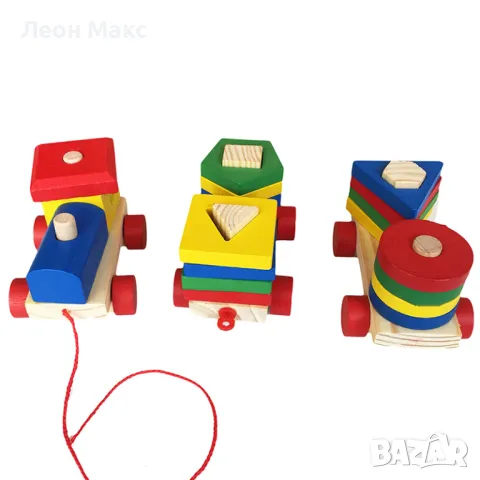 Образователен дървен влак с форми , снимка 3 - Образователни игри - 48255572