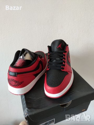 Nike Air Jordan 1 Low Reverse Bred Нови Оригинални Обувки Червени Черни Размер 42 Номер Маратонки , снимка 14 - Маратонки - 39174824