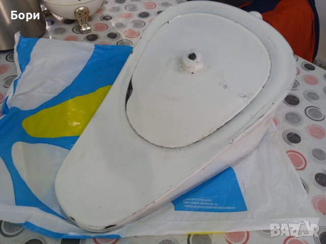 Стара емайлирана подлога с капак, снимка 7 - Други ценни предмети - 38497098