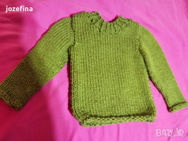 Детски ръчно плетен пуловер за 2-3г дете, снимка 2 - Детски пуловери и жилетки - 51802240