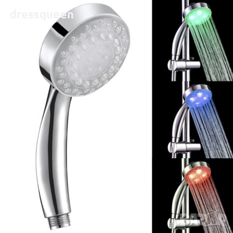 0075 Универсална LED душ-слушалка с температурен сензор, светеща в три цвята, снимка 6 - Други стоки за дома - 43941927