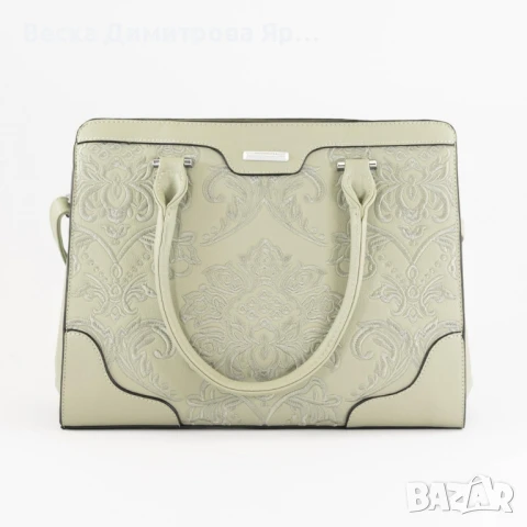 Елегантна дамска чанта с бродирани детайли и много отделения, снимка 6 - Чанти - 50660026
