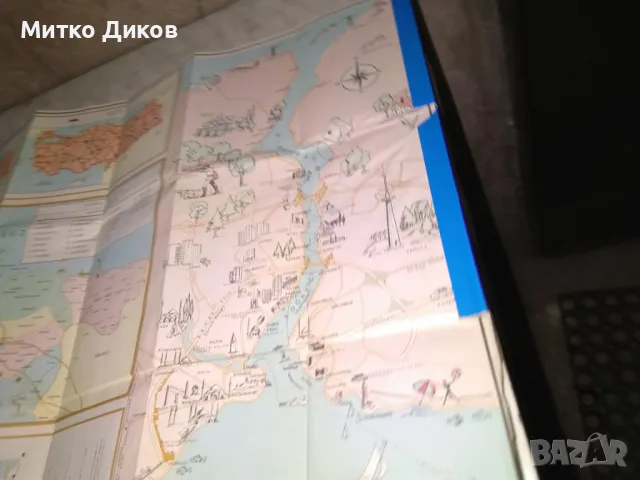 Истанбул карта на града винтидж, снимка 6 - Колекции - 48452272