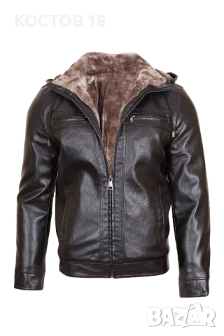 Мъжко зимно кожено яке – 3450, снимка 4 - Якета - 51386527