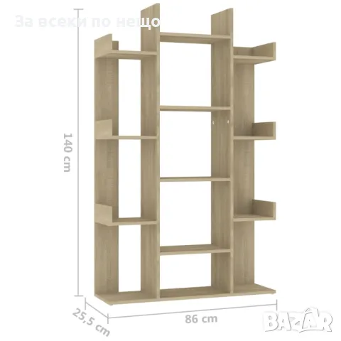 Шкаф библиотека, дъб сонома, 86x25,5x140 см, ПДЧ Код P119, снимка 8 - Шкафове - 49332566