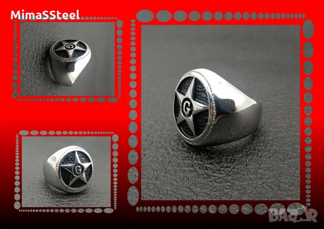G Star Мъжки стоманен пръстен Stainless Steel 316L , снимка 4 - Пръстени - 27690532