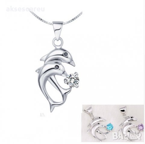 Дамско мъжко колие с висулка делфин цвят злато/сребро ланец от неръждаема стомана медальон огърлица , снимка 18 - Колиета, медальони, синджири - 38357971