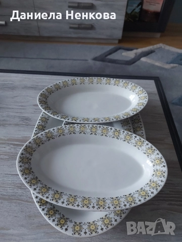 Комплект керамични овални чинии за сервиране , снимка 6 - Прибори за хранене, готвене и сервиране - 52409588