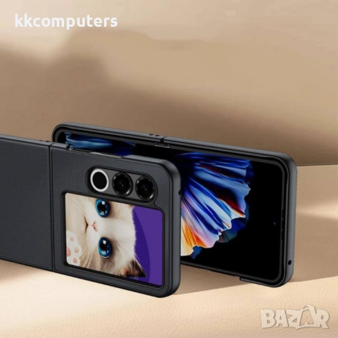 Кожен калъф с Протектор за ZTE nubia Flip2 | Цвят: Черен, Зелен, Оранжев, снимка 5 - Калъфи, кейсове - 51995115