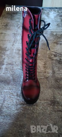 Нови дамски кубинки естествена кожа -  бордо, снимка 1