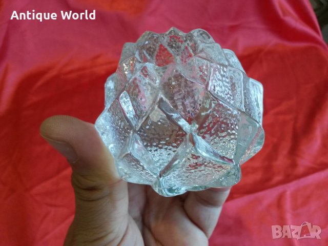 Комплект Шведски Свещници КРИСТАЛНО Стъкло АРТИШОК, снимка 5 - Антикварни и старинни предмети - 26241531