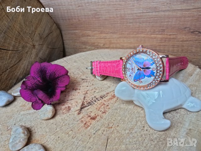 Стилен дамски часовник за любителите на пеперуди, снимка 4 - Дамски - 43186641
