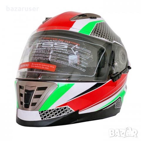 Каска за Мотор 999-3 Червено /Зелено 181596-999-5 BLD, снимка 2 - Аксесоари и консумативи - 32411735