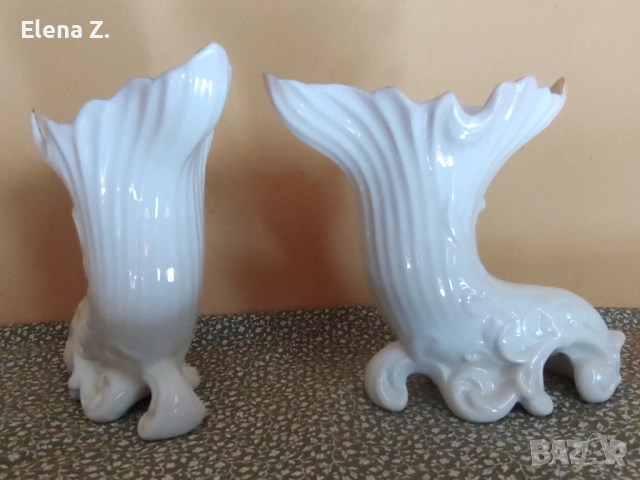 Изящна ваза рог на изобилието Belleek Ireland