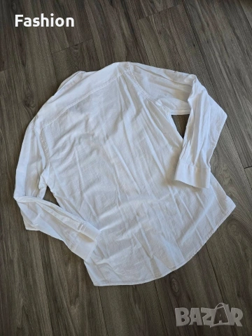 Жестока мъжка бяла ленена риза EMPORIO ARMANI., снимка 6 - Ризи - 53161680