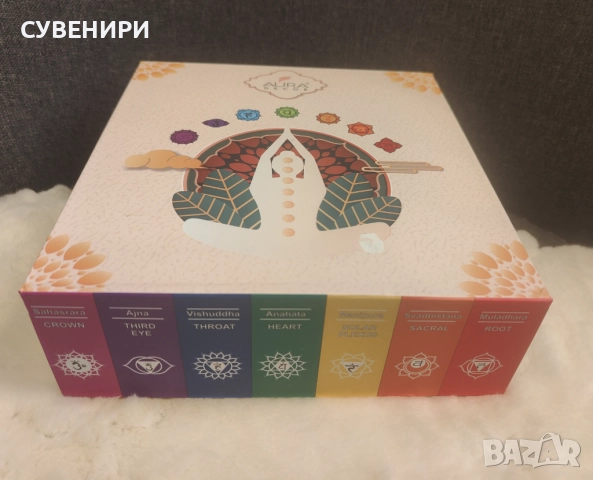 Свещи с всички цветове на чакрите , снимка 2 - Декорация за дома - 51440642