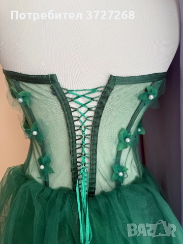 Къса бална рокля в зелено, снимка 4 - Рокли - 52866242